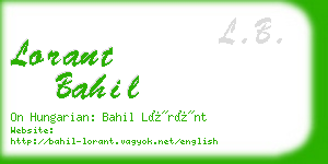 lorant bahil business card